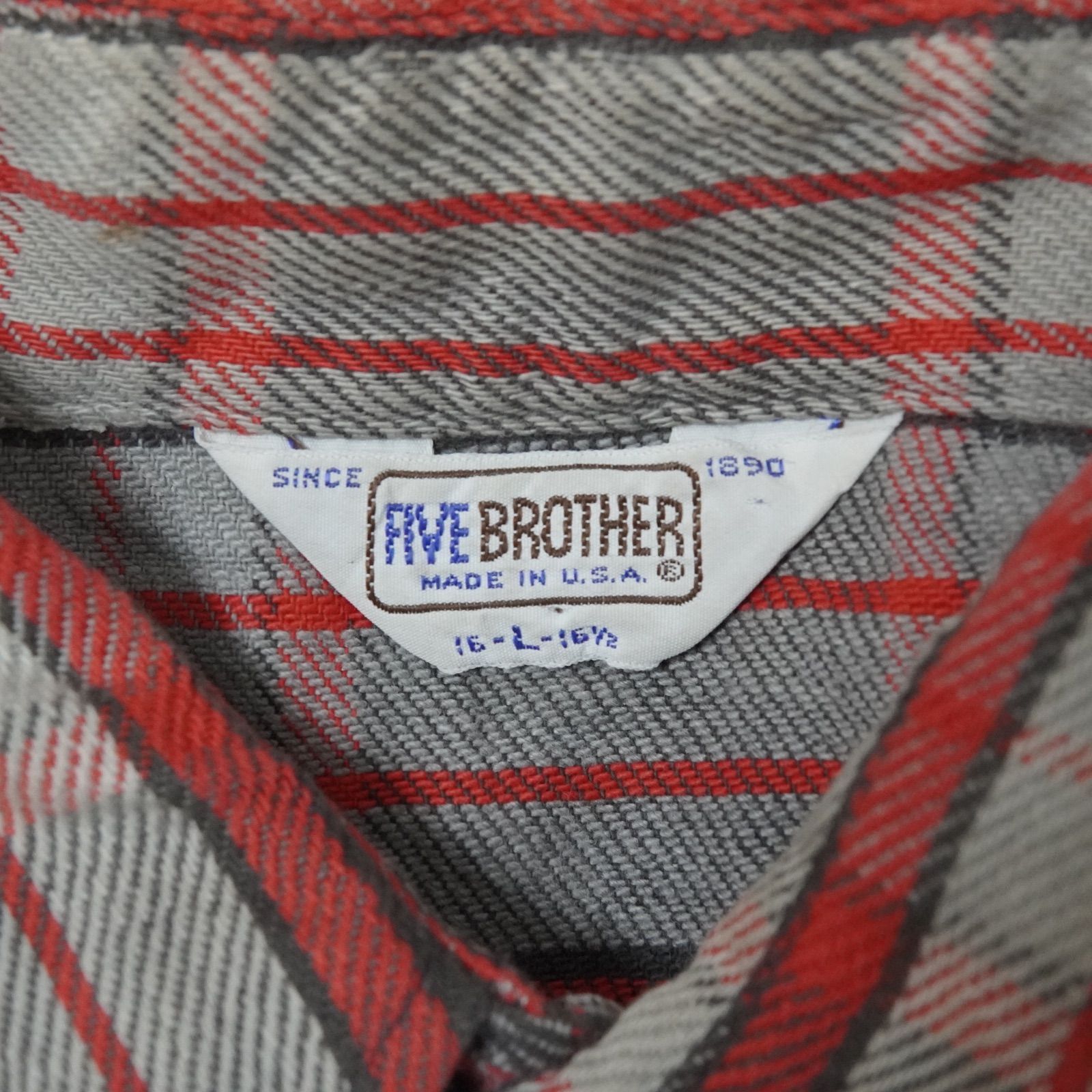美品 90s M15 USA製 FIVEBROTHER ヘビーネルシャツ 90s FIVE BROTHER ヘビーネルシャツ made in USA