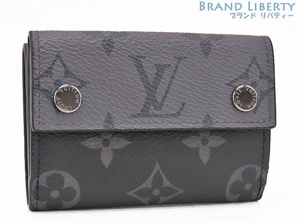 【新品同様】ルイヴィトン　LOUIS VUITTON　モノグラム エクリプス リバース　ディスカバリー コンパクト ウォレット　三つ折り財布　コンパクト財布　ブラック グレー　M45417