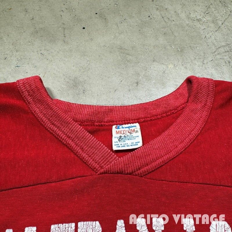 80's Champion コットンナイロンフットボールTee トリコタグ M USA製