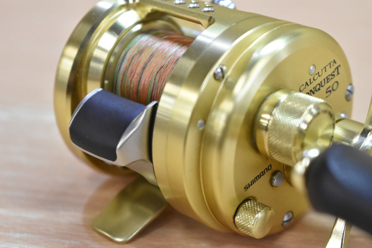 【美品】SHIMANO シマノ CALCUTTA50XT ゴールド ベイトリール Shimano Calcutta XT 1991-2004