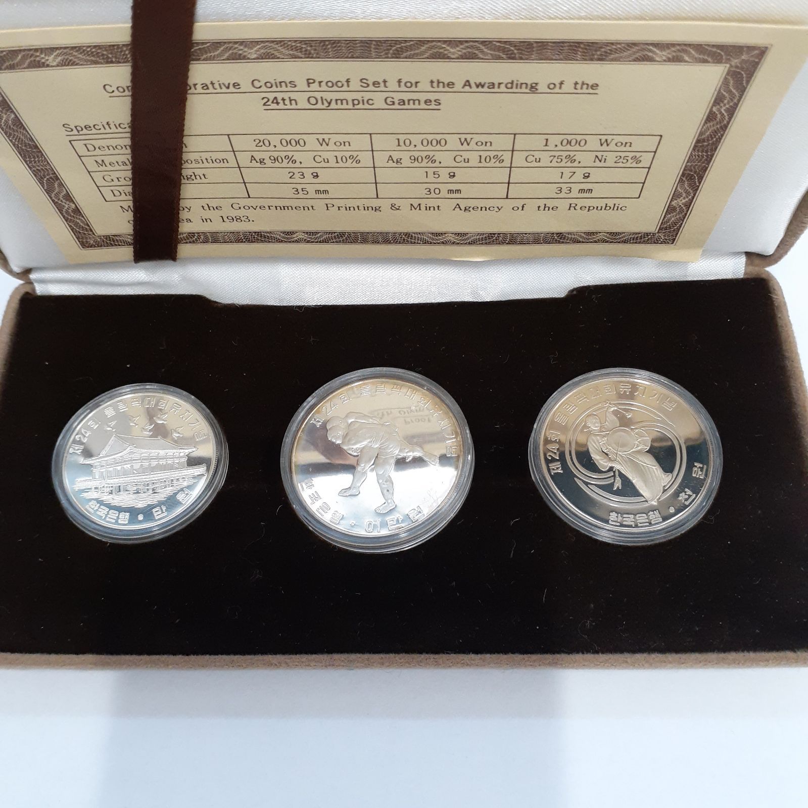 外箱なし】 ソウルオリンピック 1983年 記念硬貨 銀貨 銅貨 10000