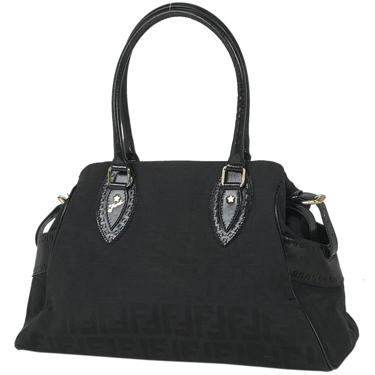 フェンディ FENDI ズッカ柄 ハンドバッグ スター スタッズ ショルダー 