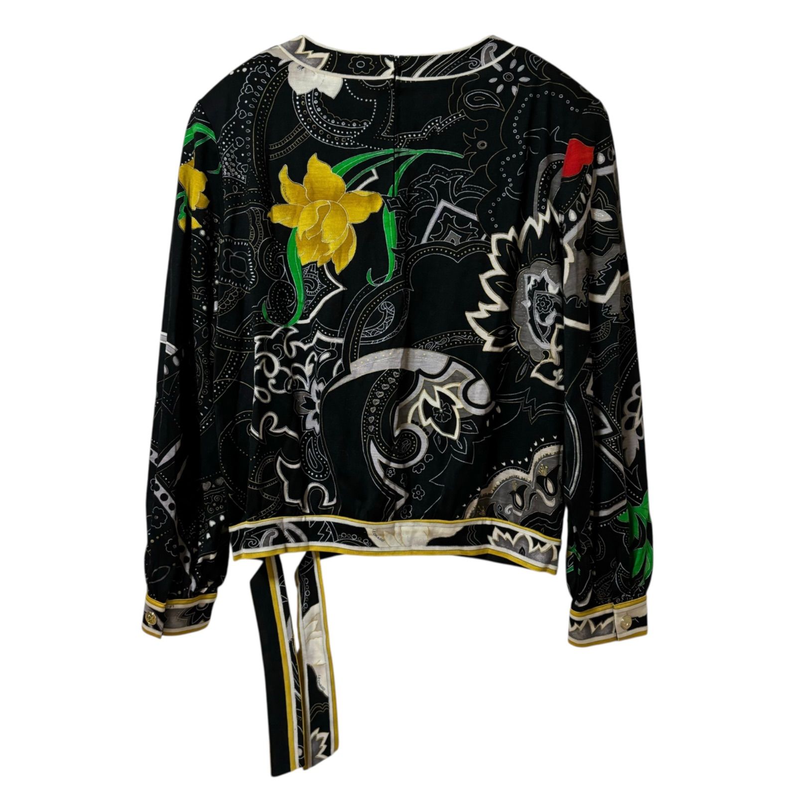 LEONARD レオナール ブラウス 黒 花柄 ブラック LEONARD レオナール 花 