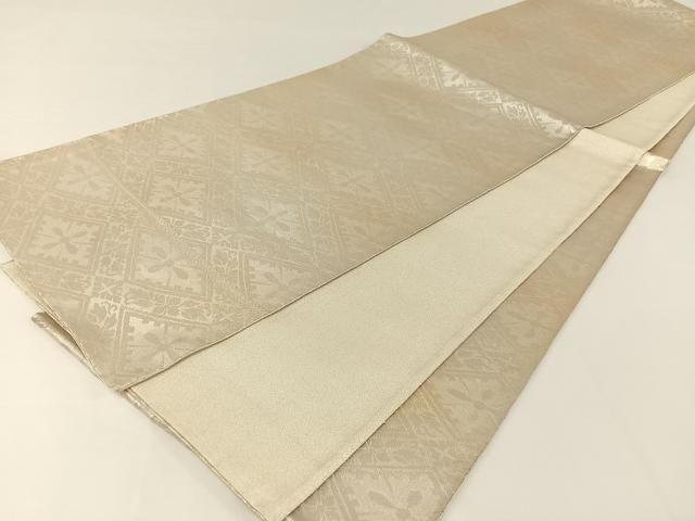 平和屋着物○洛風林 工芸帯地 六通柄袋帯 花菱文 金銀糸 正絹 逸品