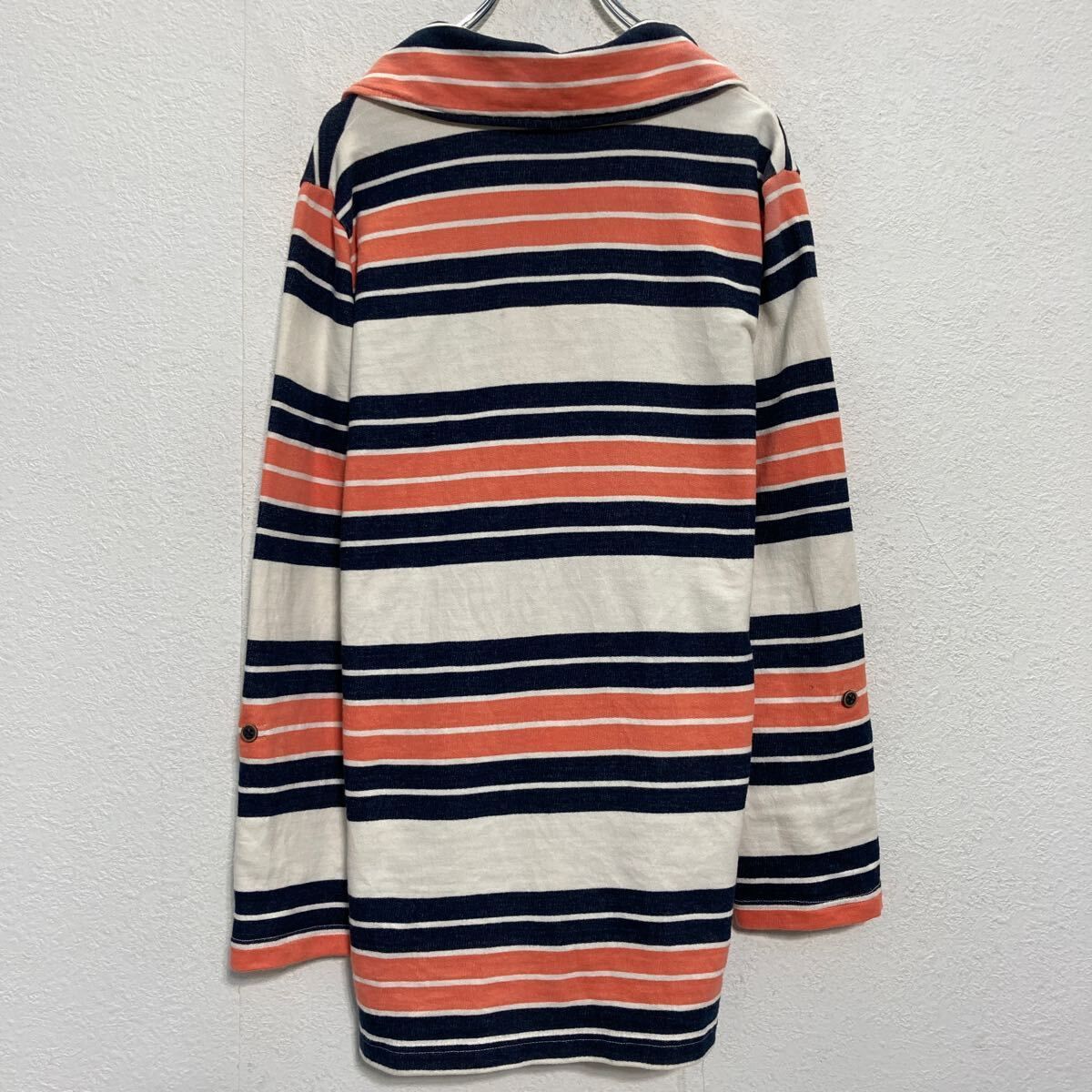 TOMMY HILFIGER ロゴ スウェット トミーフィルフィガー L ボーダー 古着卸 アメリカ仕入 a609-6889