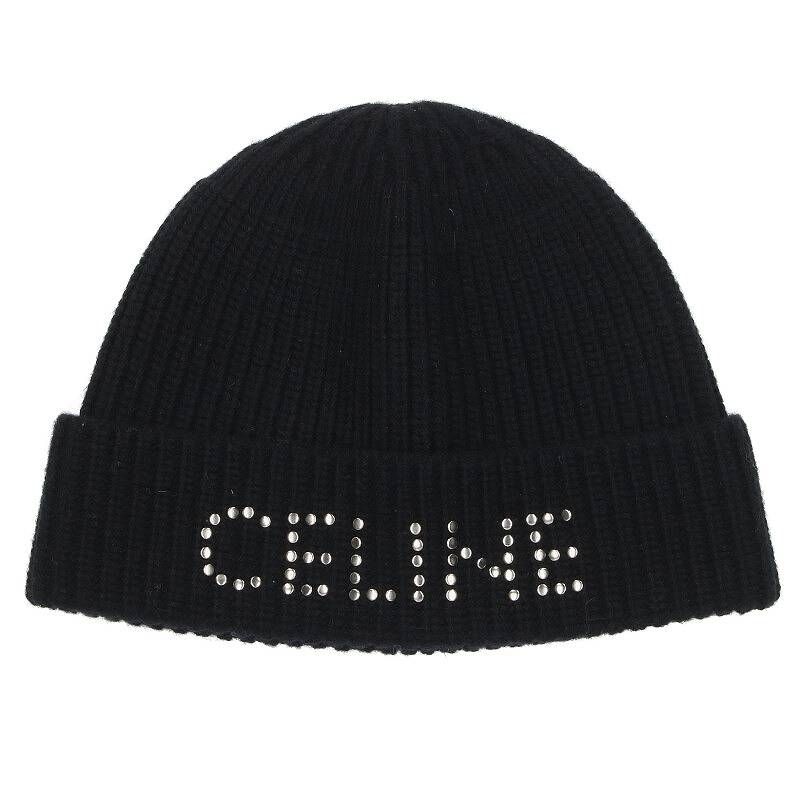 セリーヌバイエディスリマン 2A42W536Q スタッズロゴビーニーニット帽