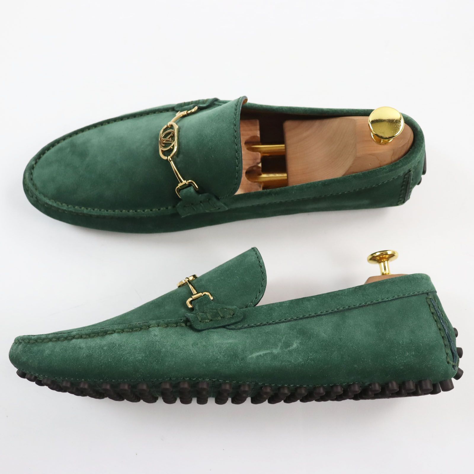 ルイヴィトン ドライビングシューズ ロゴ モカシン メンズ