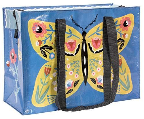 (Butterfly) Blue Q トートバッグ ショルダー (Butterfly) 天面ファスナー付き 38x28x16cm BL-QA654