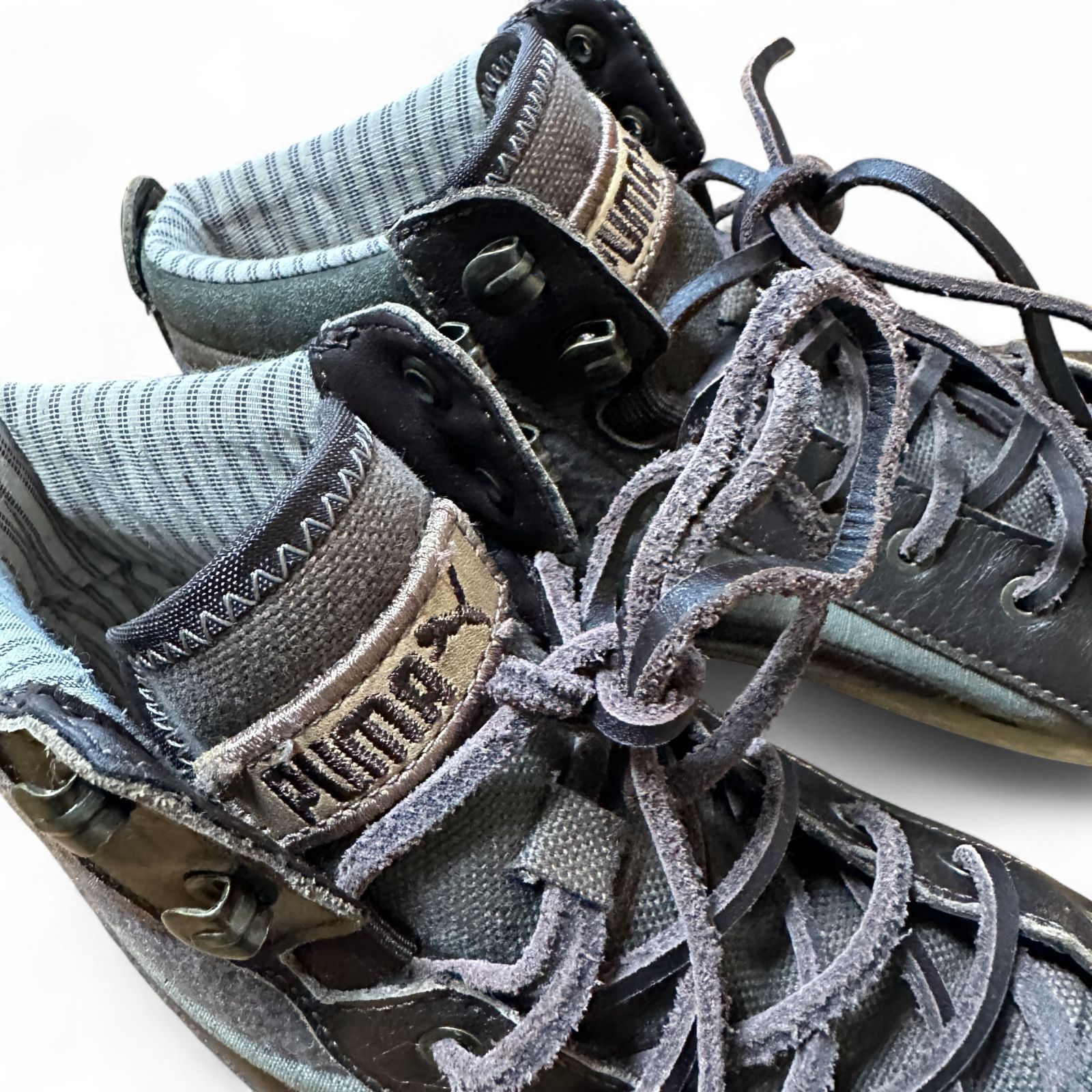 PUMA ECO ortholite レザー＆化線 ダークブラウン スニーカー 