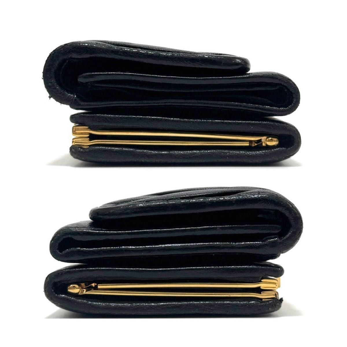 ミュウミュウ 三つ折り財布 コンパクトウォレット wallet 黒 ブラック 
