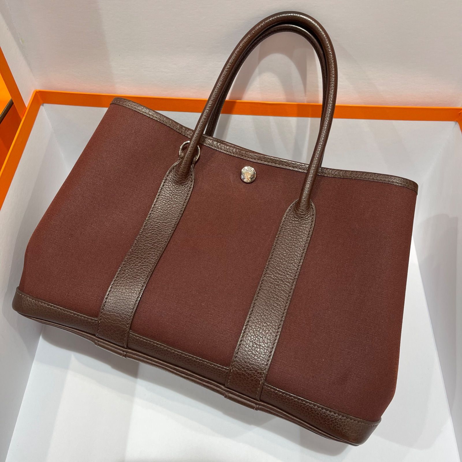 美品】HERMES エルメス ガーデンパーティTPM 30 ストラップ付き トワル 