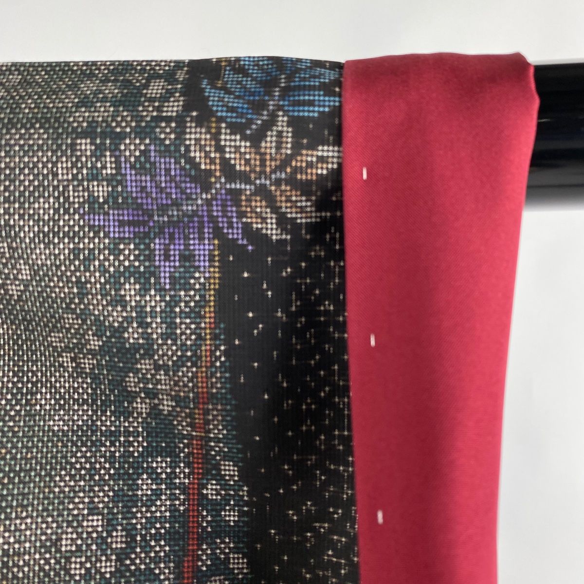 紬 身丈167.5cm 裄丈68cm L 袷 名古屋帯セット 葉柄 藤 焦茶色 正絹 美  