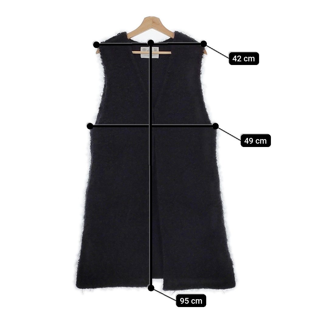 R&D.M.Co- ニットボアベスト 定価77000円 ロング ベスト ブラック  