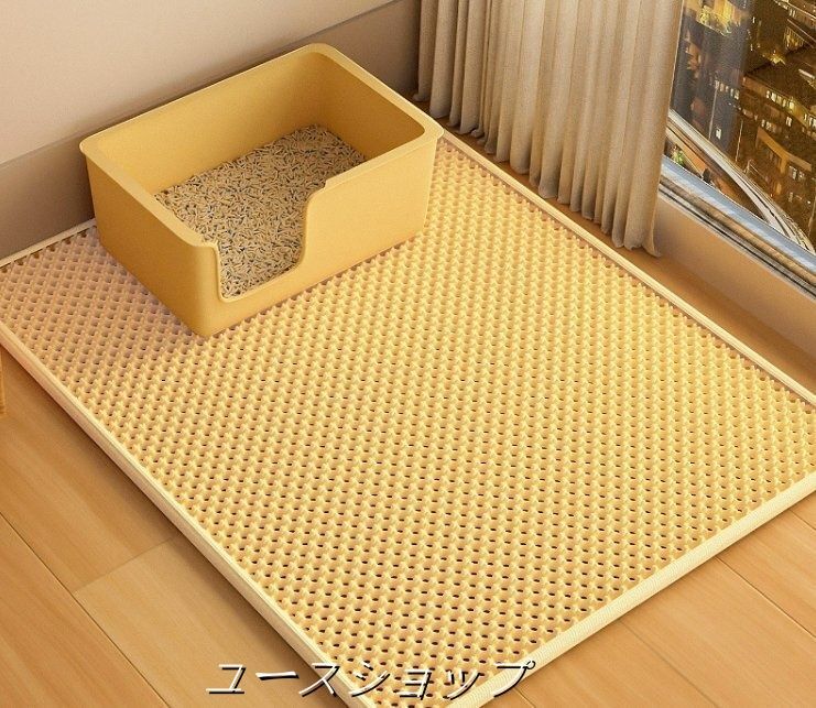 猫砂マット持ち出し防止猫砂フィルター防外飛沫防汚れ防止猫砂盆ペットマット二重犬猫マット