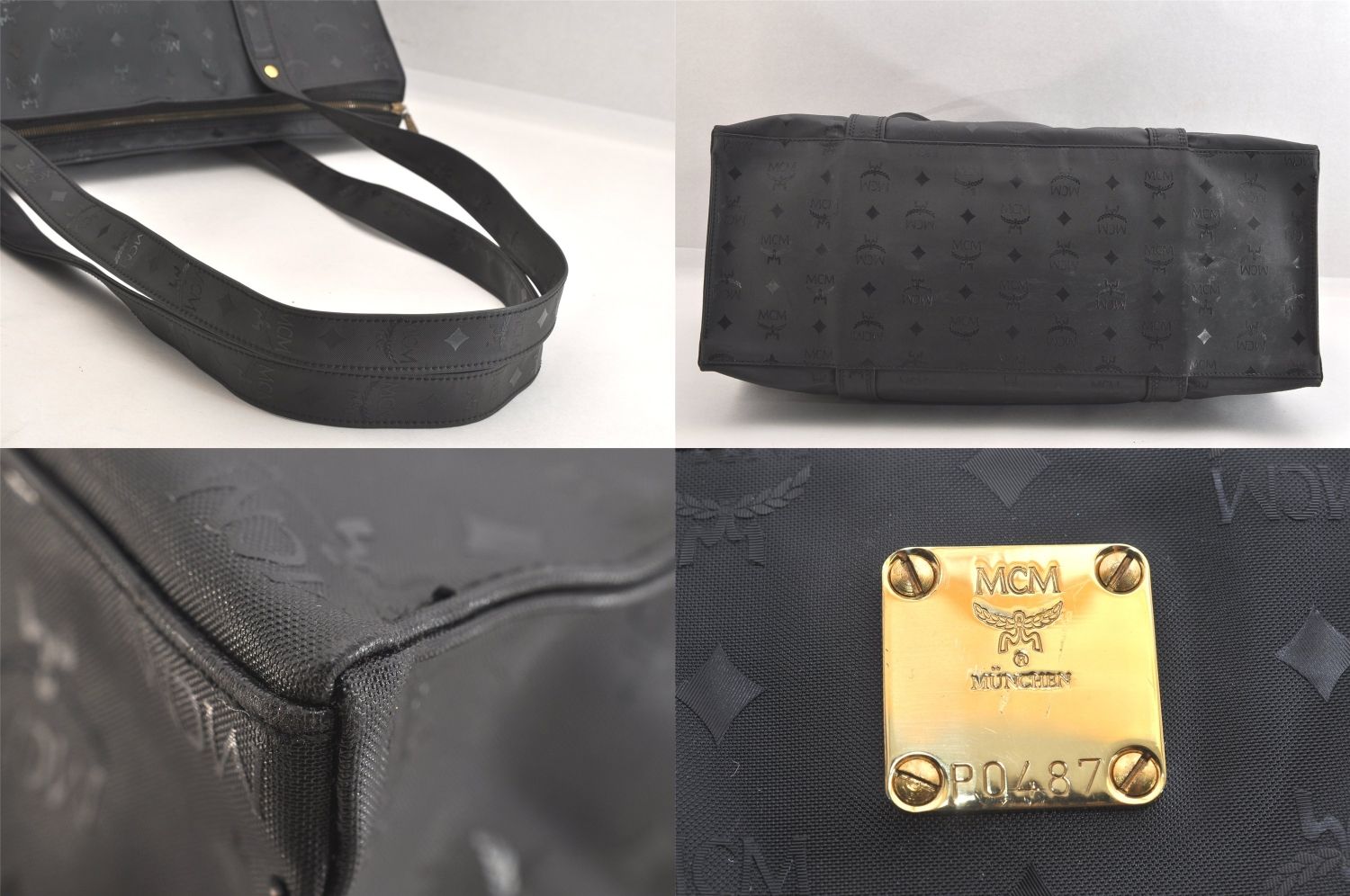 MCM エムシーエム ヴィンテージ ショルダートートバッグ ピーブイシー ブラック 2463N DECORATOM_COM_BR