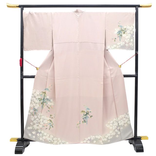 しつけ付未使用☆友禅訪問着☆ぶどう☆チャコールグレー☆着丈163☆裄丈67、5☆ しつけ付未使用☆友禅訪問着☆ぶどう☆チャコールグレー☆着丈163☆