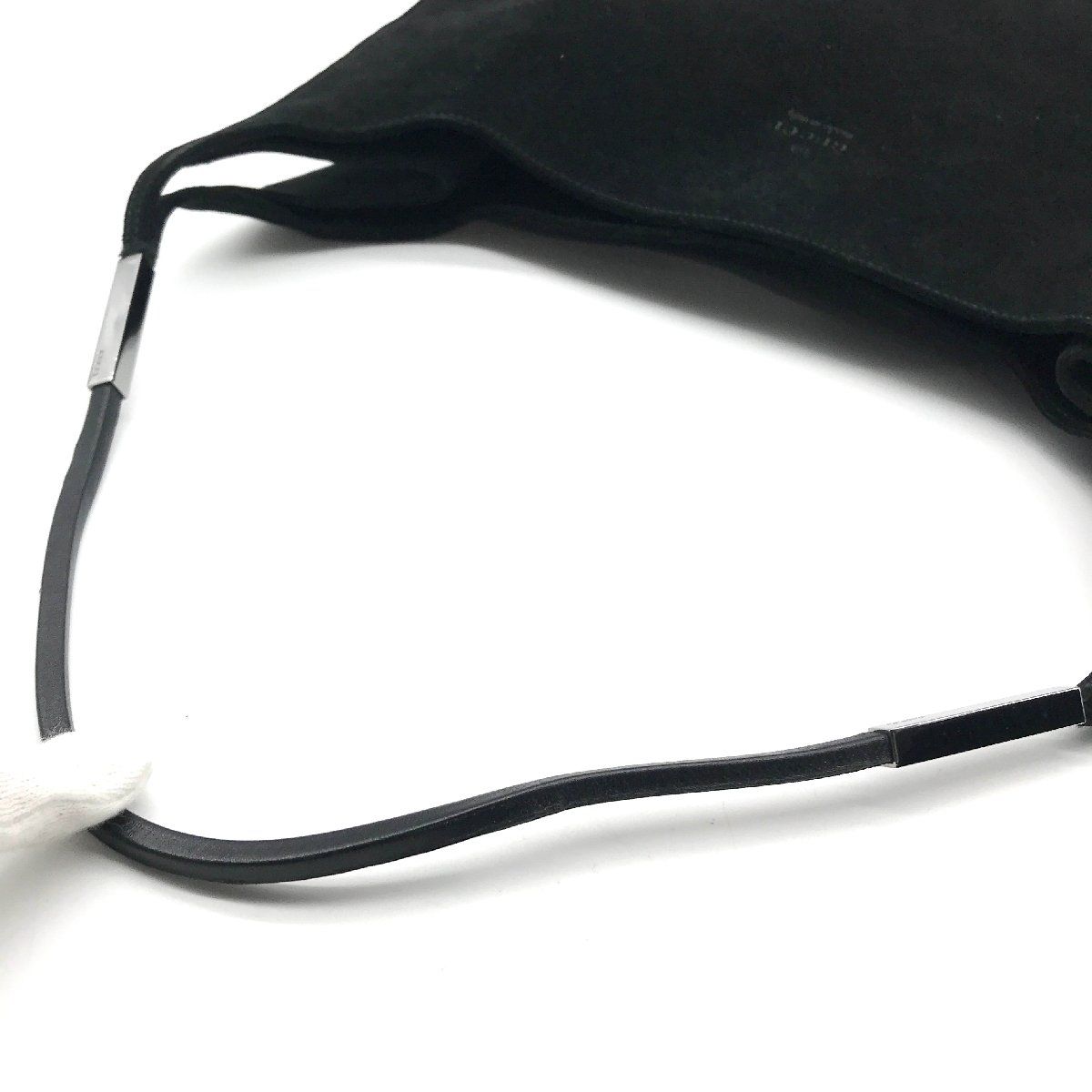 GUCCI グッチ スエード ワン ショルダー バッグ ブラック 良品 k897  