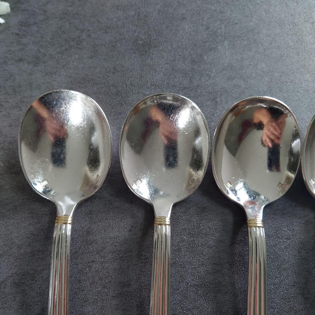 クリストフル アリアゴールドリング コンソメスプーン 6点