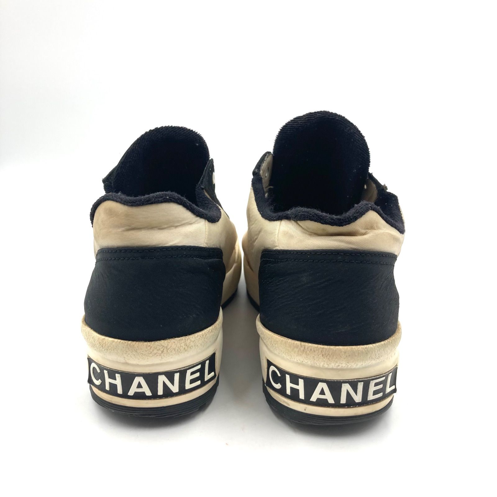 CHANEL シャネル ココマーク ローカットスニーカー キャンバス×レザー 