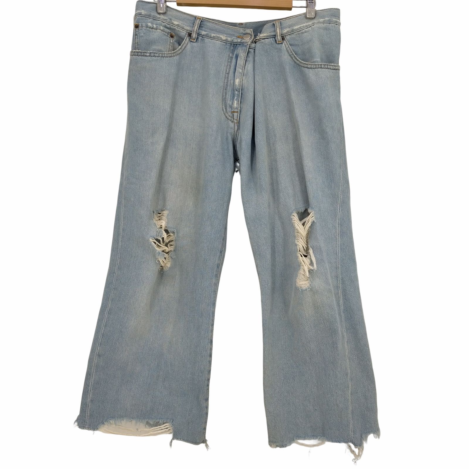 エムエムシックス メゾンマルジェラ MM6 Maison Margiela Blue Loose fit jeans 再構築クラッシュ加工デニム  レディース 42号