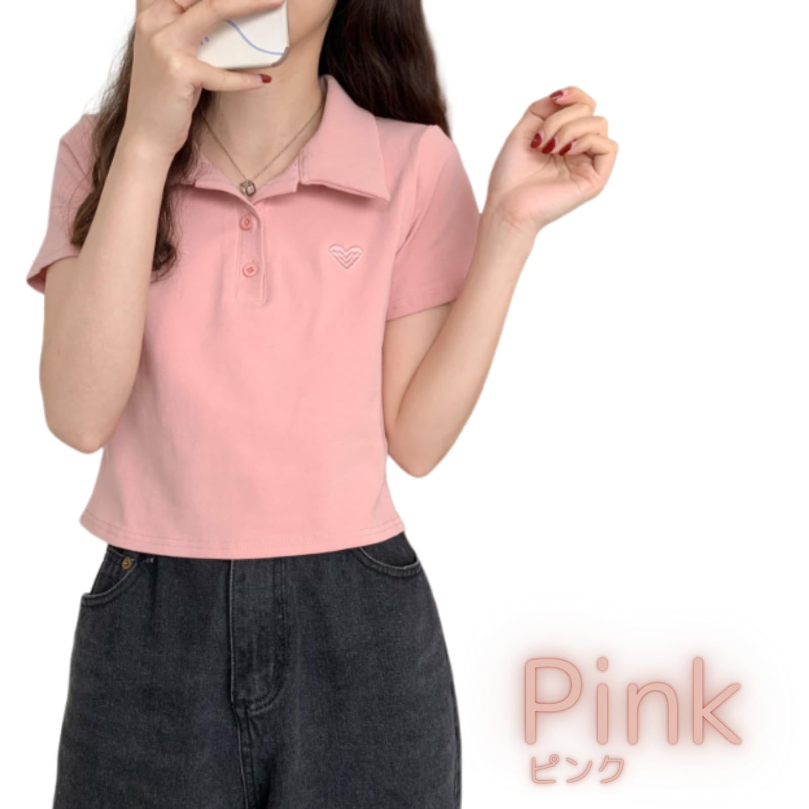 Belle Iza Bella] ポロシャツ ショート丈 半袖 トップス