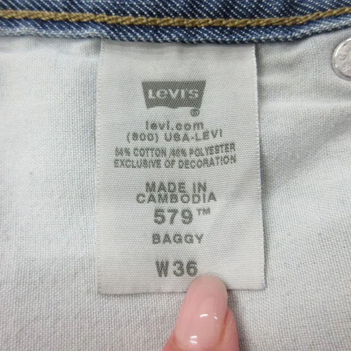 W38/古着 リーバイス Levis 579 ショート パンツ ショーツ メンズ バギー ヒゲ 紺 ネイビー デニム spe 24apr04 中古  ボトムス 短パン ショ|mercariメルカリ官方指定廠商|Bibian比比昂代買代購