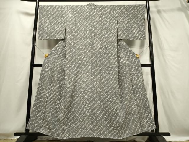 平和屋着物▽久留米絣 単衣 流水文 綿 逸品 AAAY7714jd