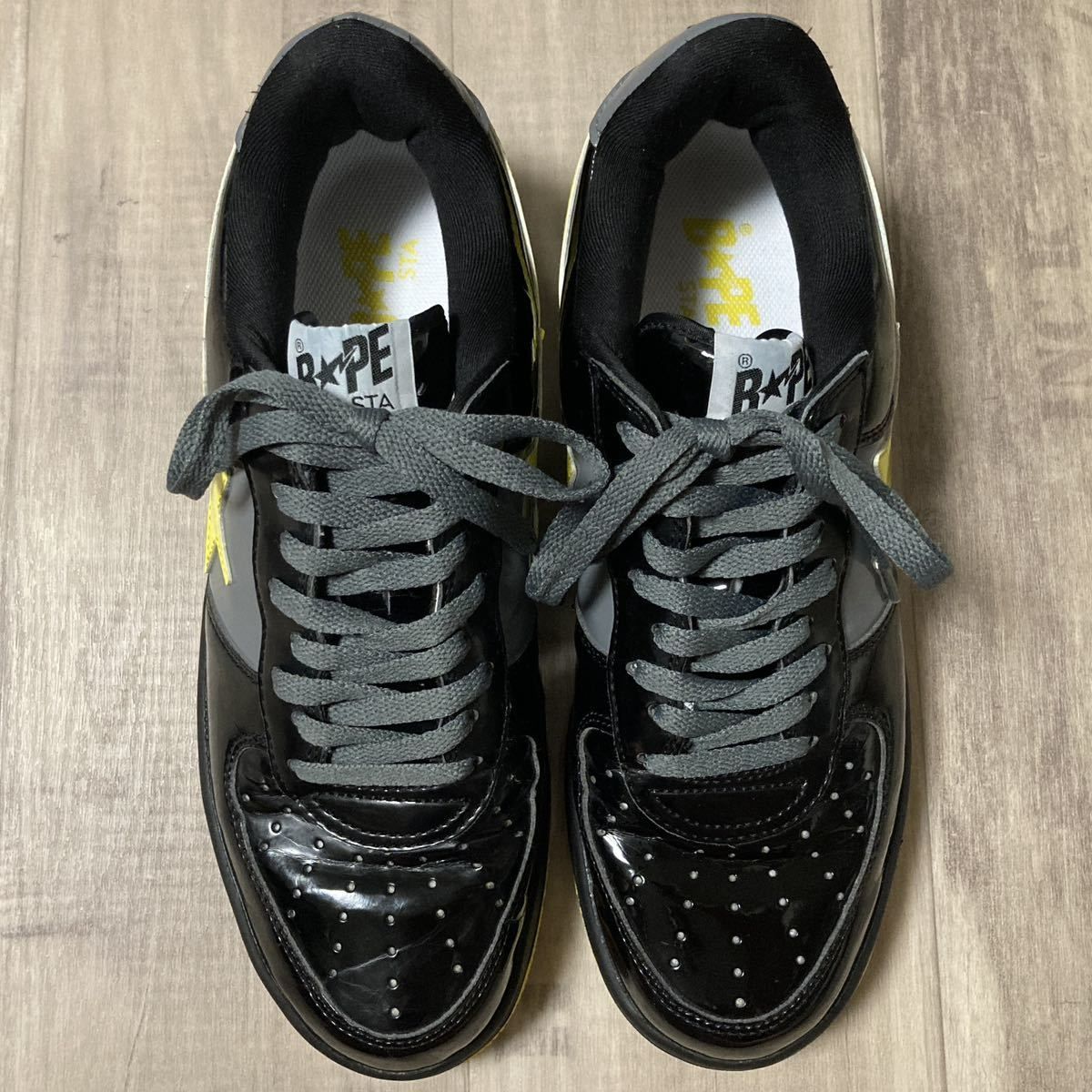 BAPE エナメル ブラック スニーカー