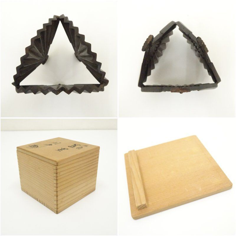 茶道具 唐銅 蓋置 3種 閑浄 共箱 鼓 扇面 三鈴 工芸品 茶の湯 稽古 唐