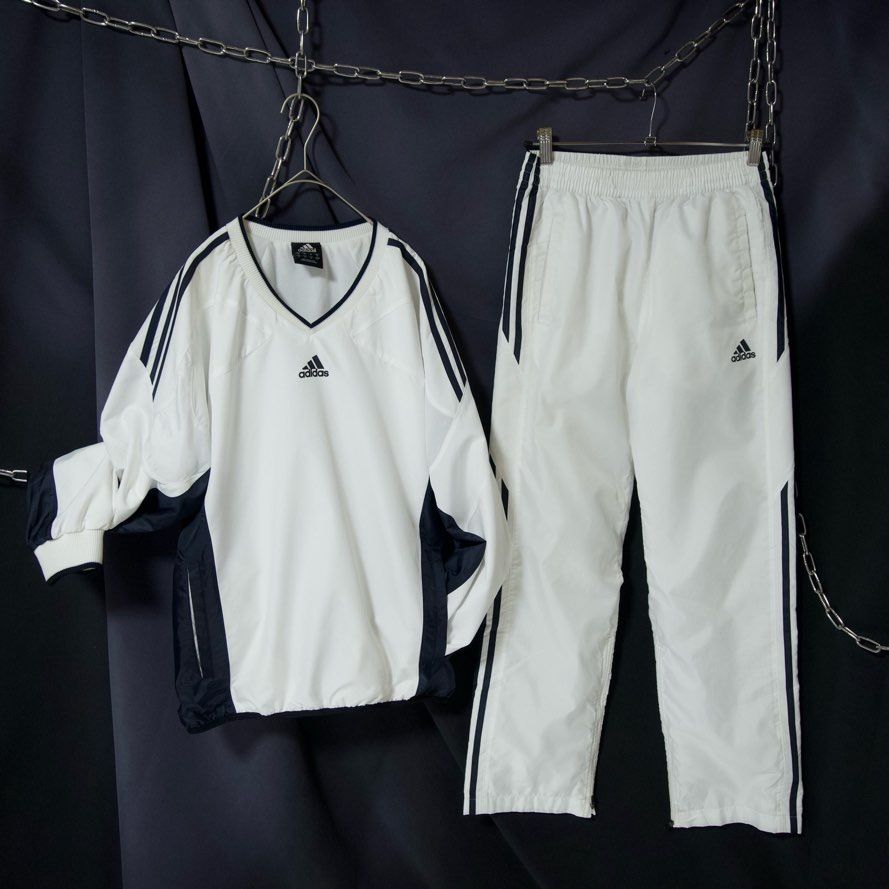 10s c2012 Adidas Setup V Neck Pullover Game Jacket/Track Pants 2012年 アディダス  セットアップ Ｖネック プルオーバー ユニフォーム ジャケット トラックパンツ ジャージ - メルカリ