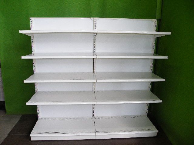 オカムラ製 H169cm×W90cm ２連結片面４段什器 加工あり 陳列棚 システム什器 S-631