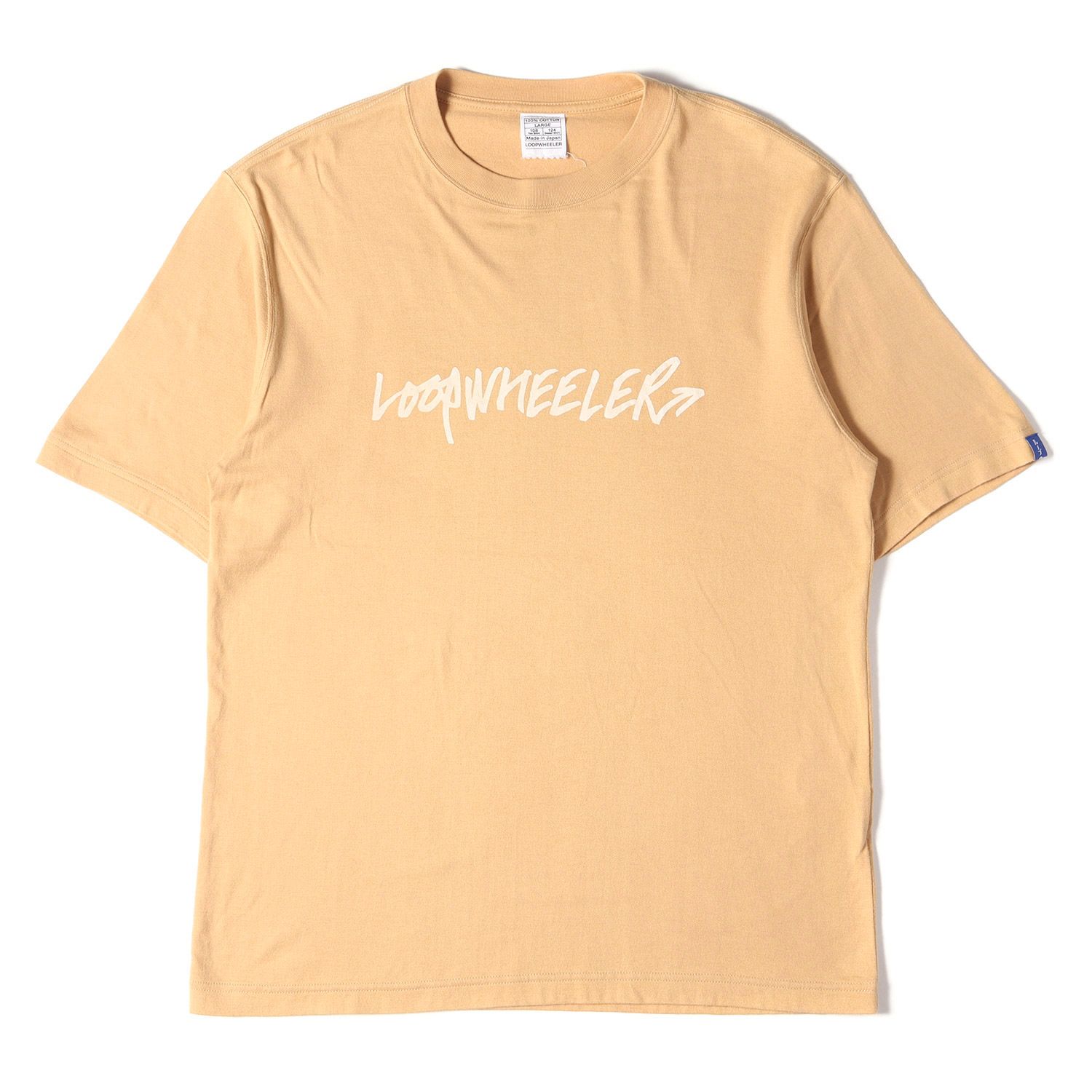 美品 LOOPWHEELER ループウィラー Tシャツ ロゴ プリント クルーネック