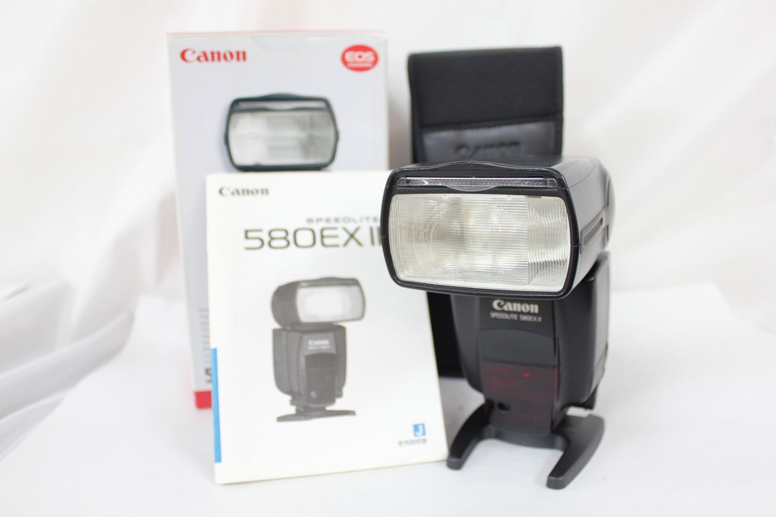 返品保証 元 き キャノン Canon Speedlite 580EX II ソフトケース付き フラッシュ ストロボ M6430