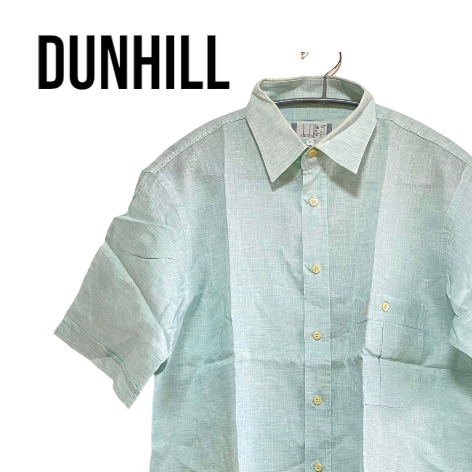 dunhill ダンヒル 半袖 シャツ ワイシャツ 麻シャツ リネンシャツ ロゴ