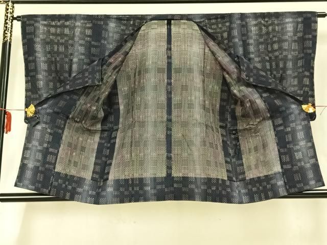 平和屋着物▽道行コート スリーシーズン 春夏秋 塵除け 幾何学文 正絹 AABA7602fy USTAUSTRALIA_COM_AU