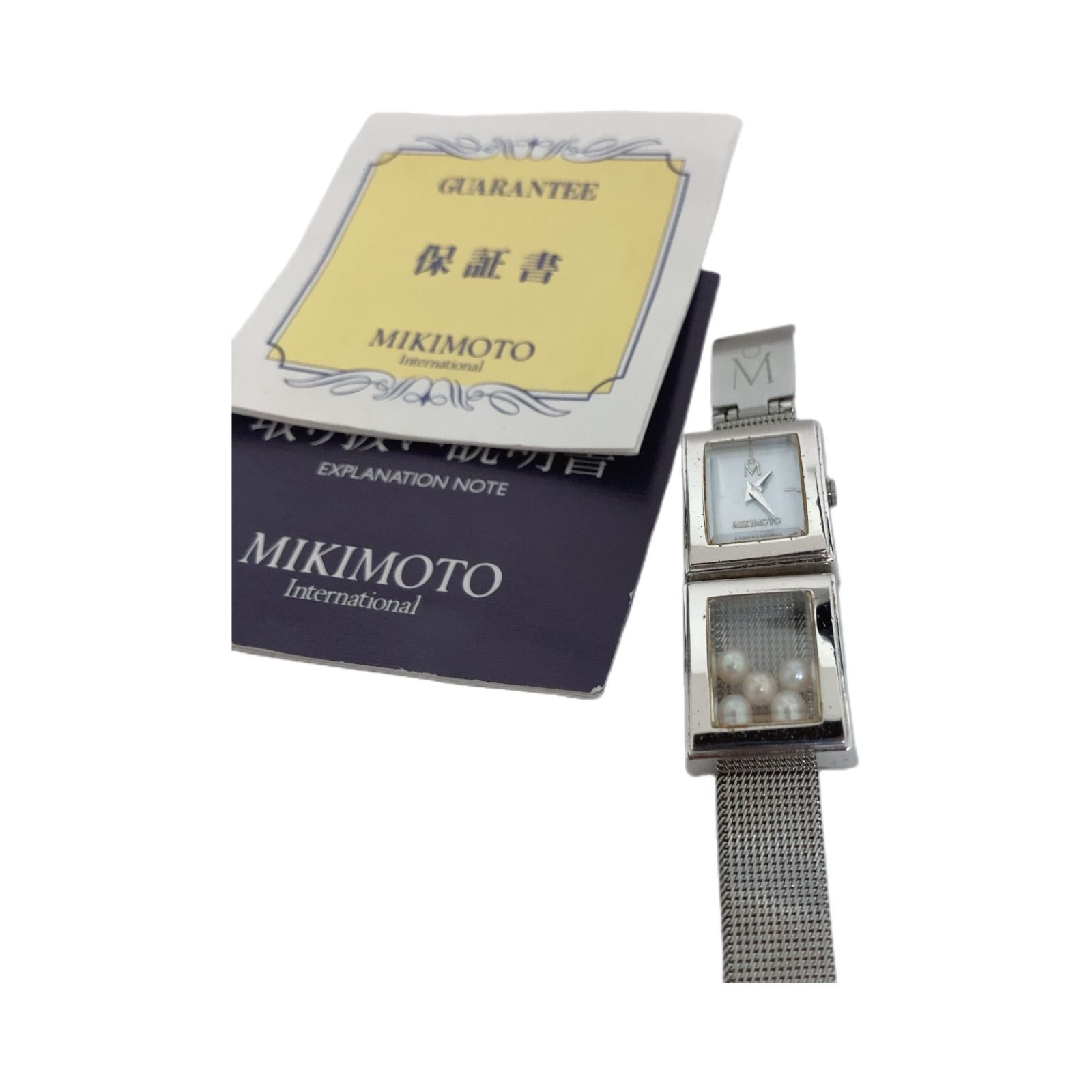 MIKIMOTO ミキモト　ベアボードゲーム　箱付き RE175 MIKIMOTO ミキモト 5Pパール 腕時計 純正ベルト シルバー