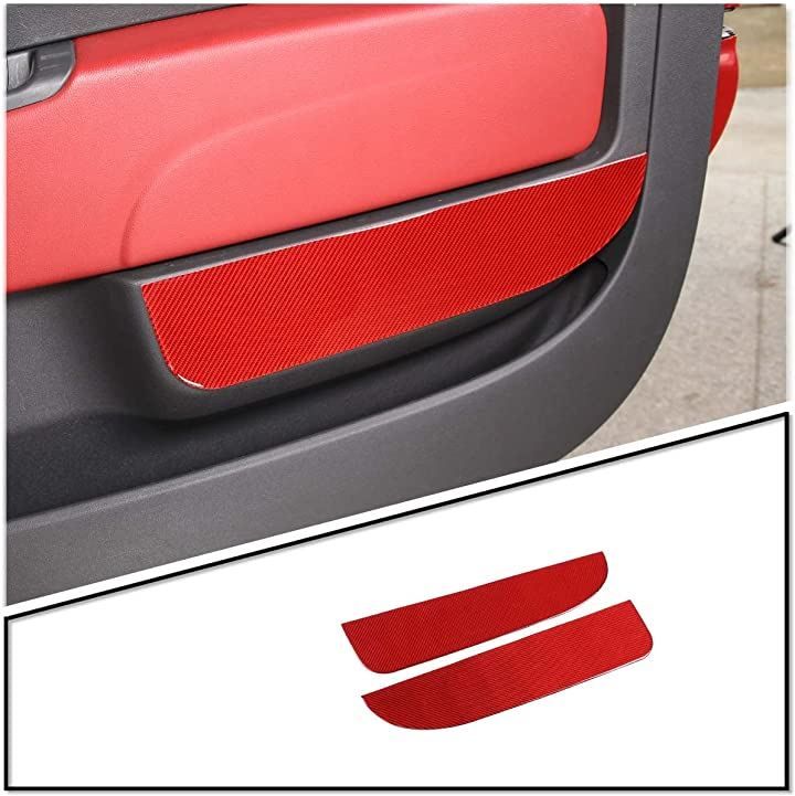 Sauicemy FOR FIAT 500 2011-2019年適用 カーボンファイバースタイルの車内および外装装飾トリムキット 14 赤 炭素繊維のテクスチャ( 赤 - 炭素繊維のテクスチャ, スタイル 14)