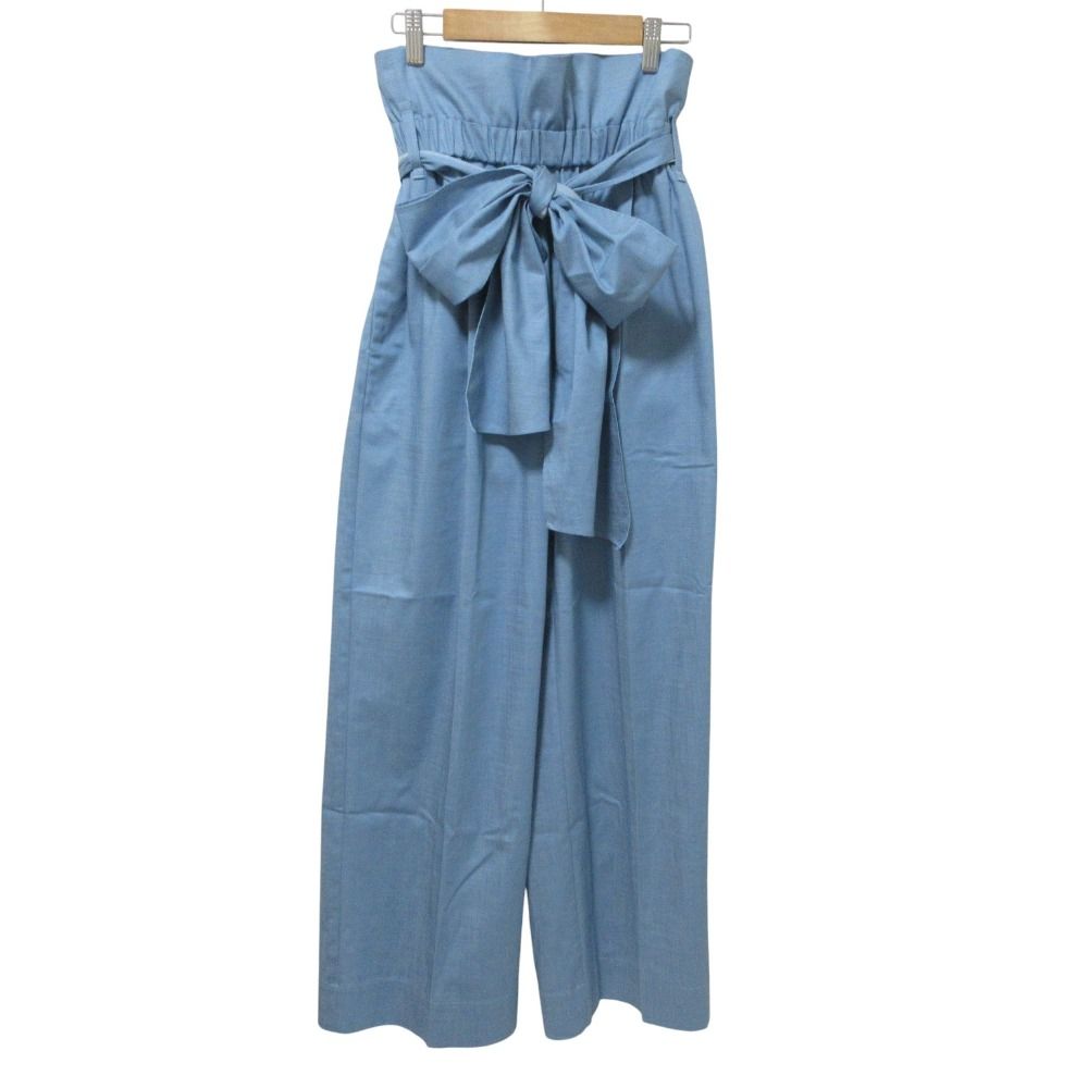 良品 24SS yori ヨリ ハイウエスト ビッグリボン ワイドパンツ 38  