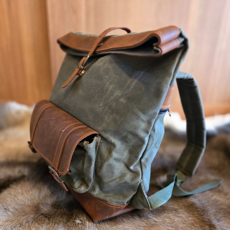 ハンドメイド ブッシュクラフト レザーキャンバスデイパック リュックサック バックパック ラックサック ソロ デュオ 27L 登山