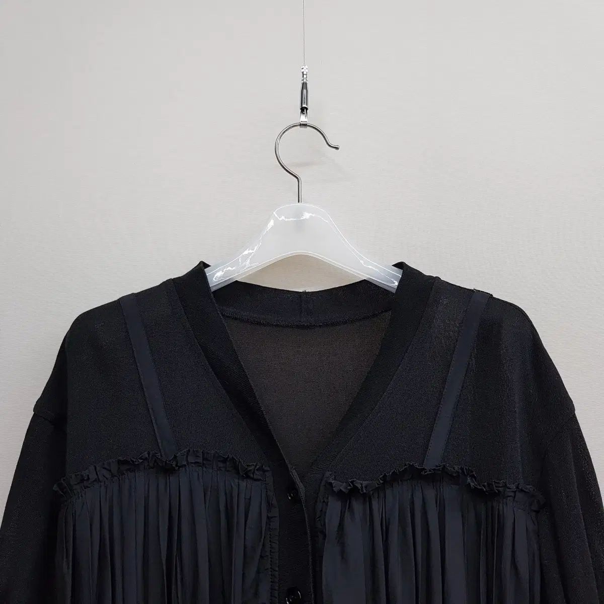 The HANDSOME SYSTEM システム 2025 ミックス テクスチャー ボタン シャーリング ワンピース 82 ー 94 160 サイズ