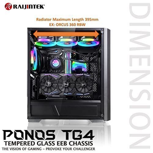 開店記念セール】強化ガラス RAIJINTEK ライジンテック PCケース ハイエンド PONOS TG4?ミドルタワー型PCケース  4mm強化ガラス採用 12025ARGBファン4基を搭載 ゲーミングPC に最適 水冷対応 各ラジエータ対応 リムーバブルH - メルカリ