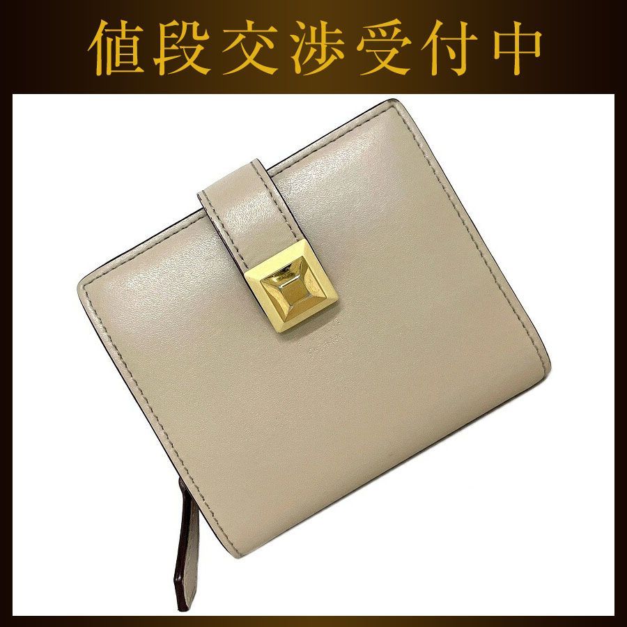 ✨美品✨FENDI フェンディ 二つ折り財布 ベージュ　8M0386 SWD フェンディ 二つ折り 財布 ベージュ ピンク ゴールド 8M0386 SWD