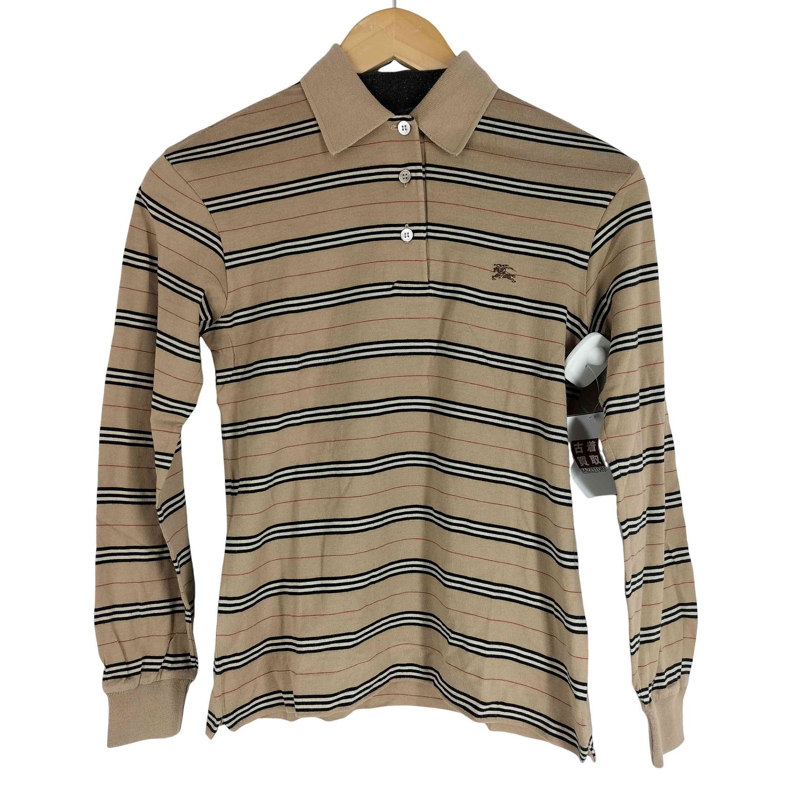 バーバリーズ BURBERRYS 90S ワンポイント刺繍 L/S ボーダーポロシャツ レディース JPN：S