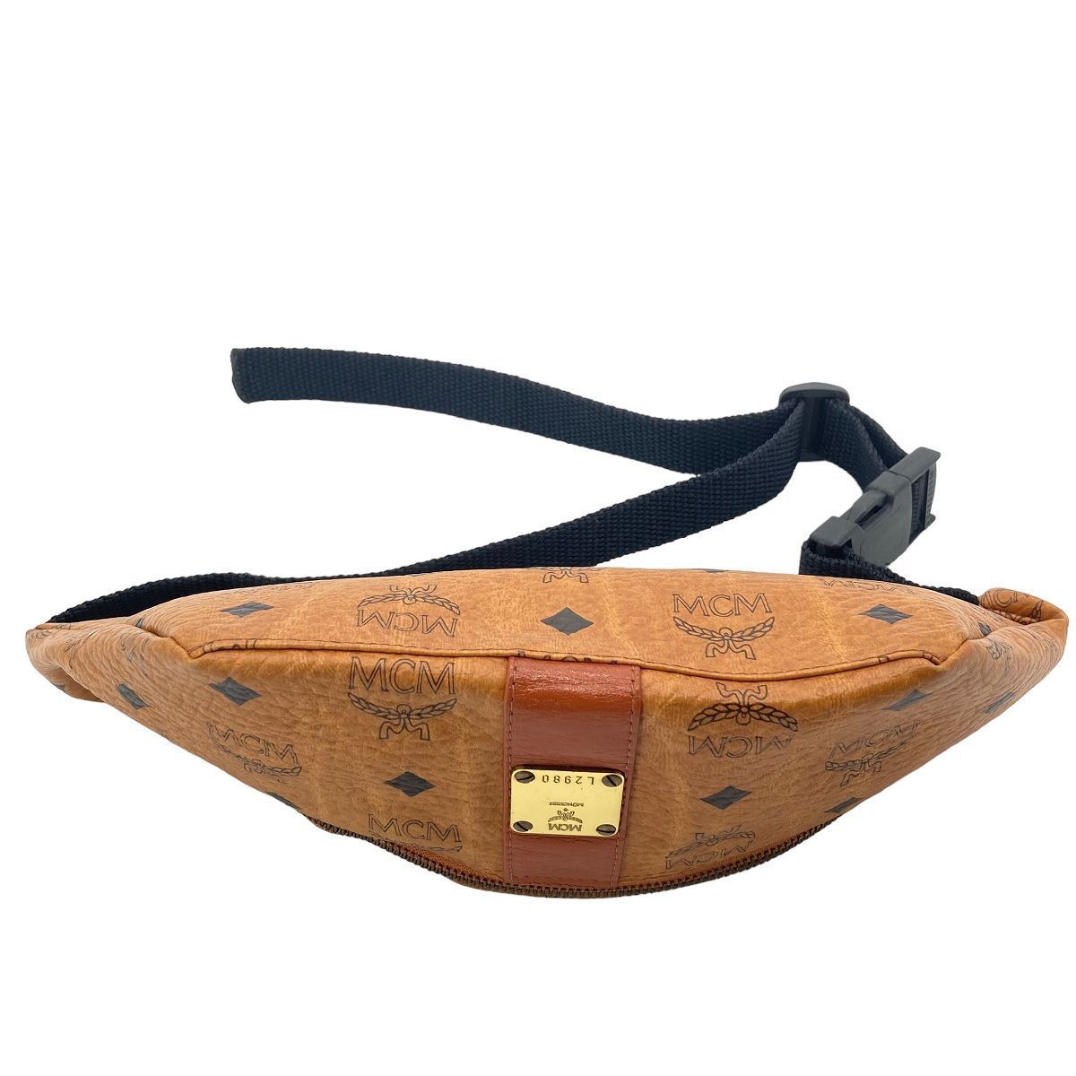 美品】MCM ヴィセトス柄 ウエストポーチ ロゴ ゴールド金具 レザー