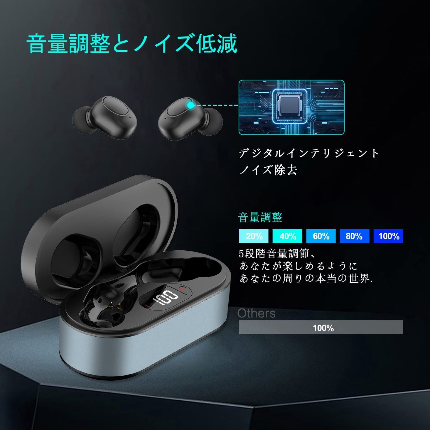 Auyeetek イヤホン型集音器高齢者 おすすめ 充電式 耳穴式USB 充電