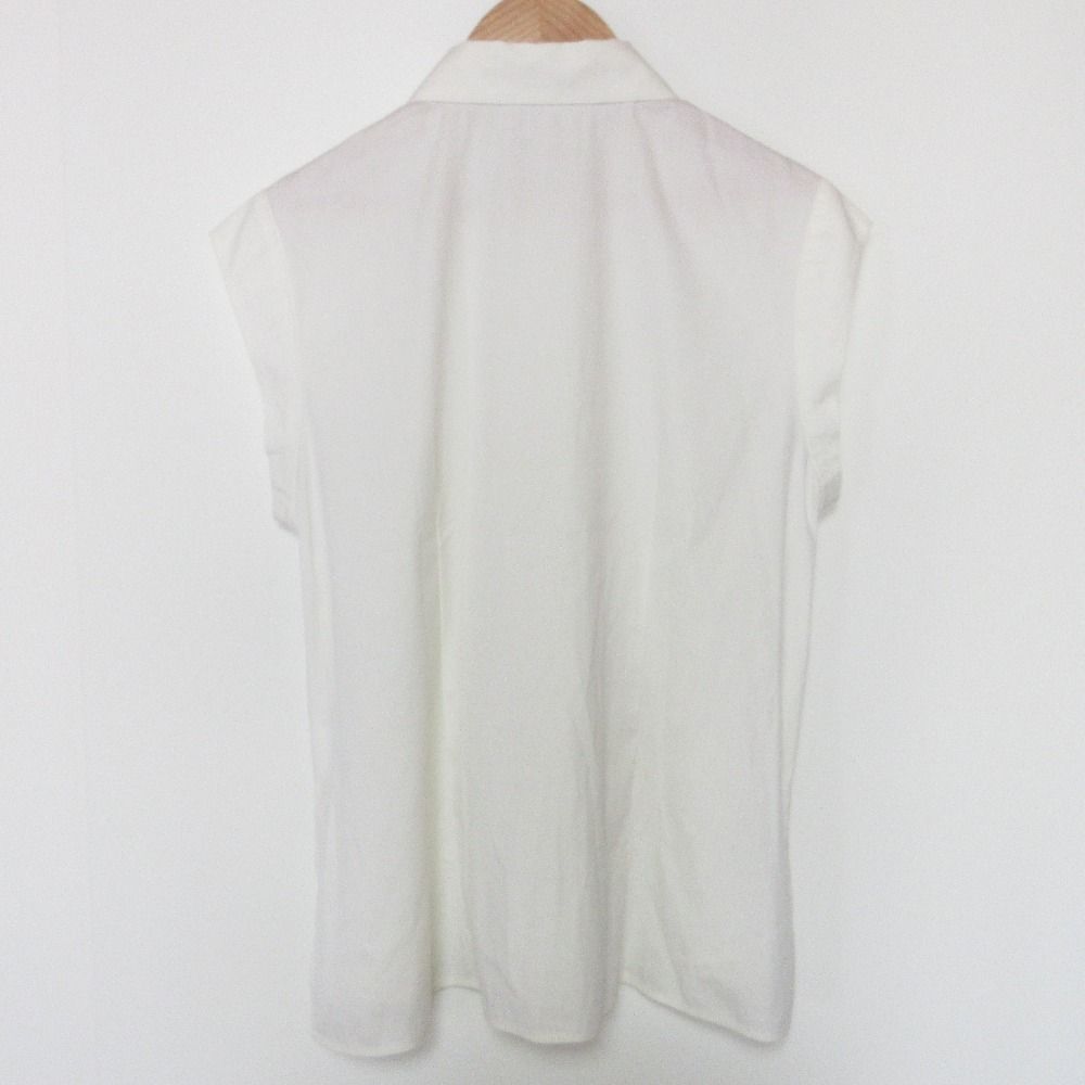 美品 FOXEY フォクシー ストレッチ ノースリーブ シャツ ブラウス  