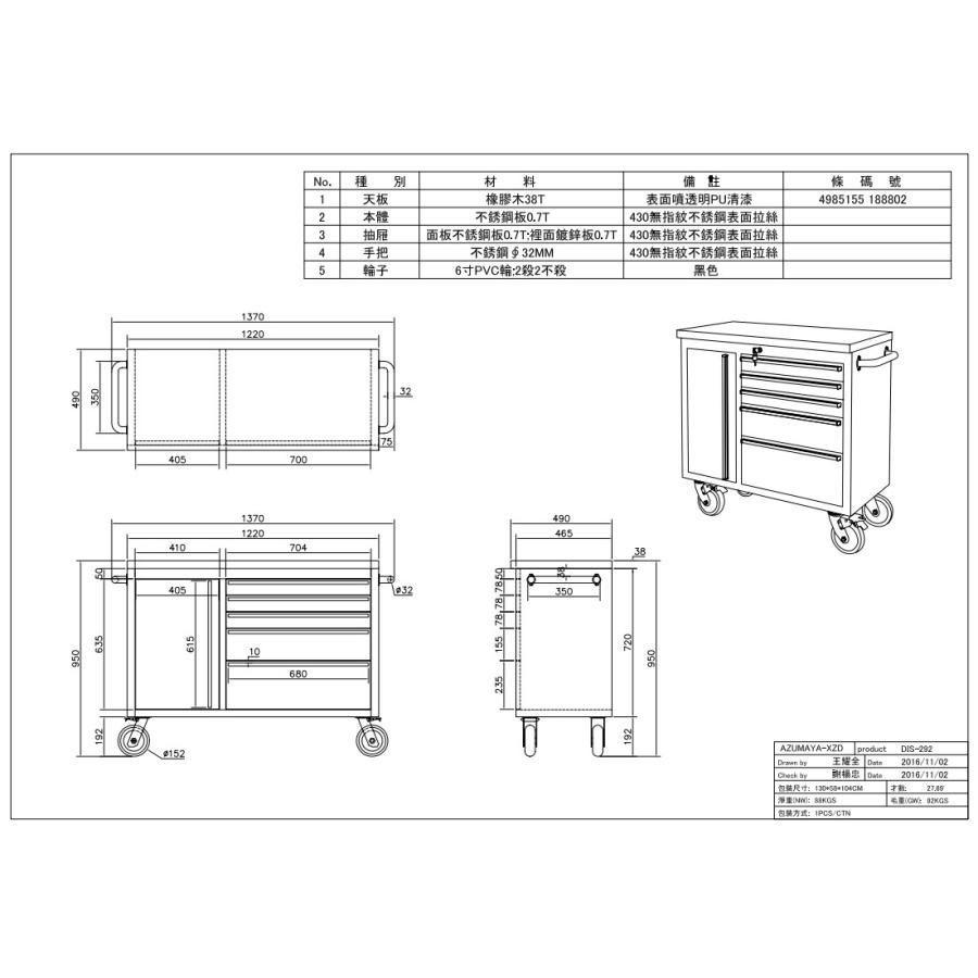 中部 北陸 関西 東京都 神奈川県 千葉県 への配送 カウンター ステンレス キャビネット ツールキャビネット キャスター付き テーブル キッチン 作業台 西海岸 カフェ バーW 137 D 49 H 95 天板W 122 88 0 kg