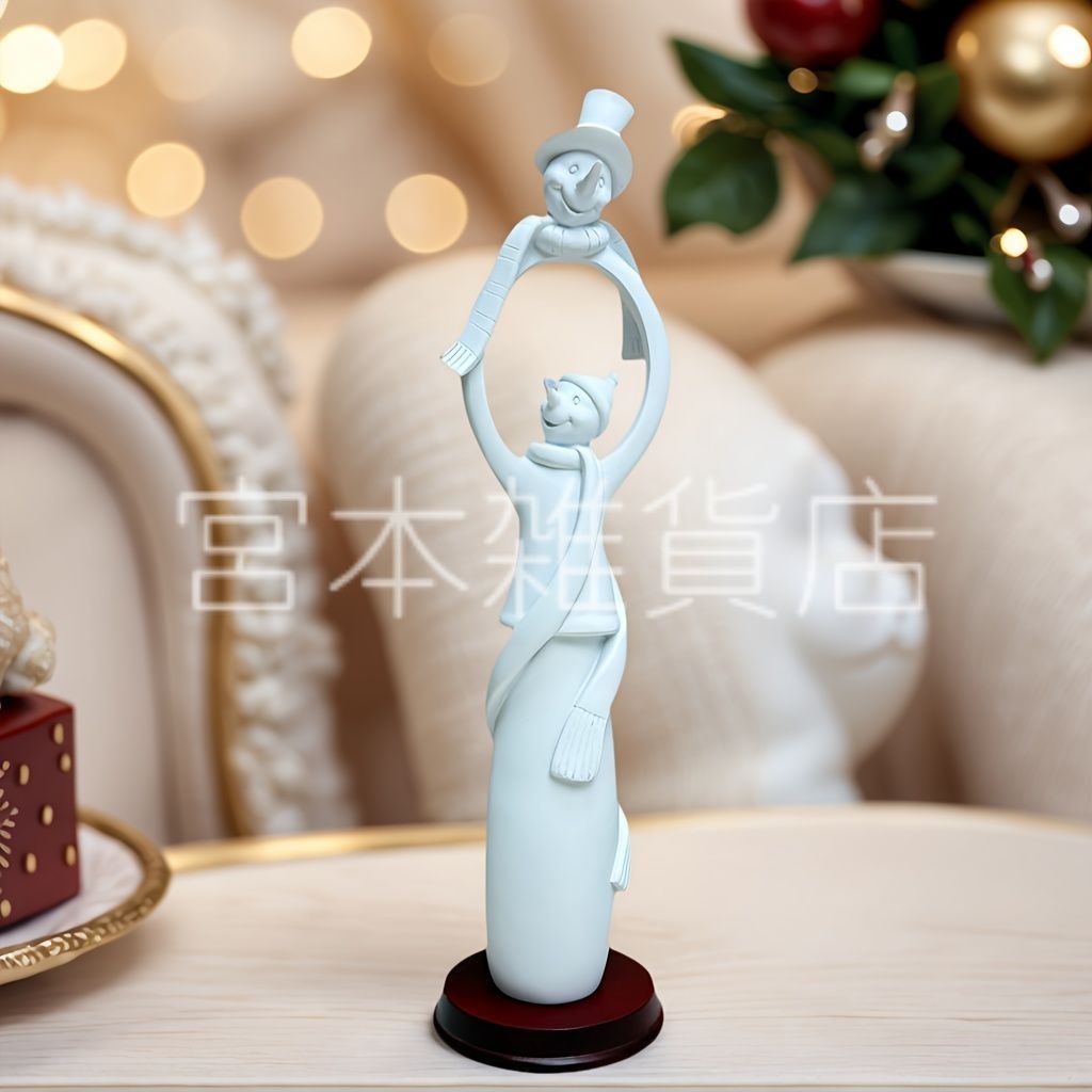クリスマスオブジェ 置物 雪だるま スノーマン おしゃれ ホワイト 冬 インテリア インテリア雑貨 室内 寝室 玄関 樹脂 庭 ガーデニング プレゼント ギフト 贈り物 棚装飾 癒しグッズ
