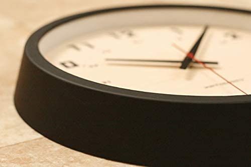 KATOMOKU muku round wall clock 8 ブラック 電波時計 連続秒針 km