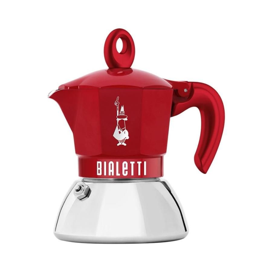 Bialetti ビアレッティ モカインダクション エクスクルーシブ レッド 2カップ用 IH対応 -amp 直火式 コーヒーメーカー エスプレッソ